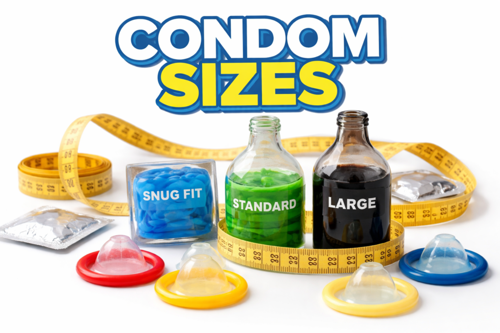 condom سائز اور پیمائش